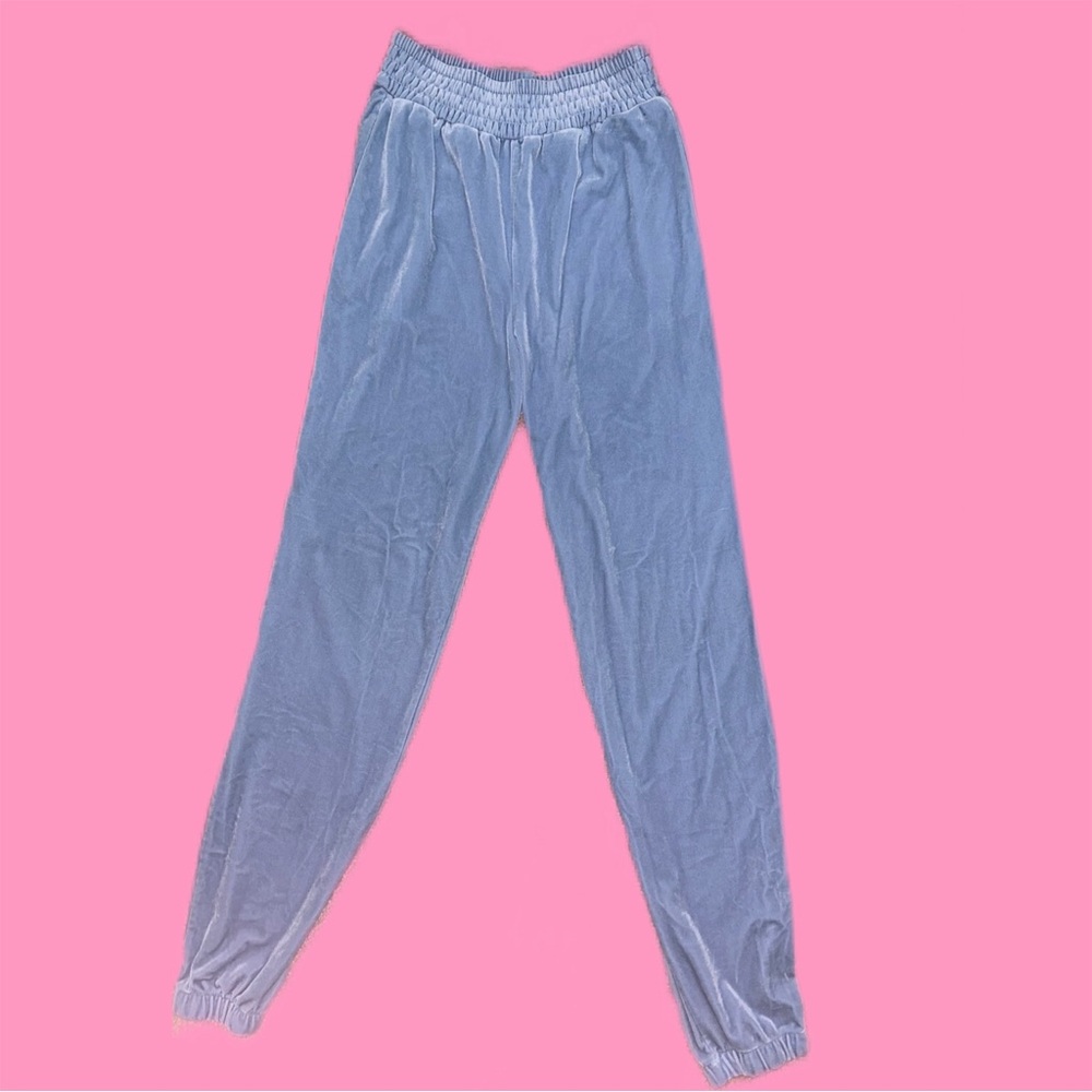 Baby Blue Velour Sweatpants